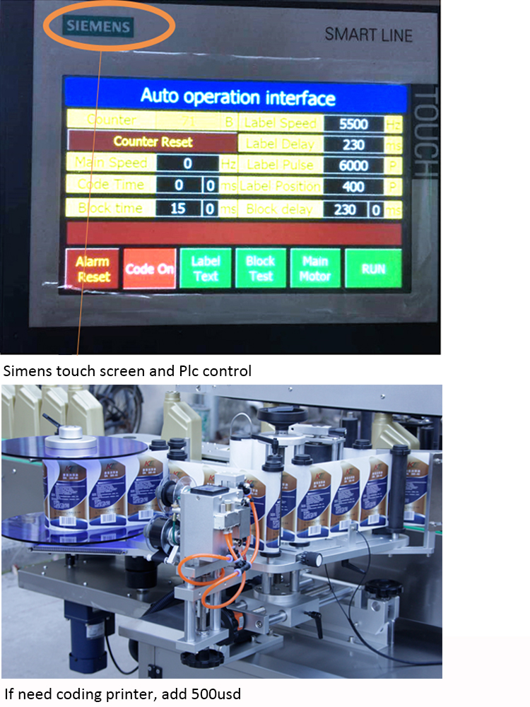 Prys vir outomatiese etikette vir dubbelbeddensbottels